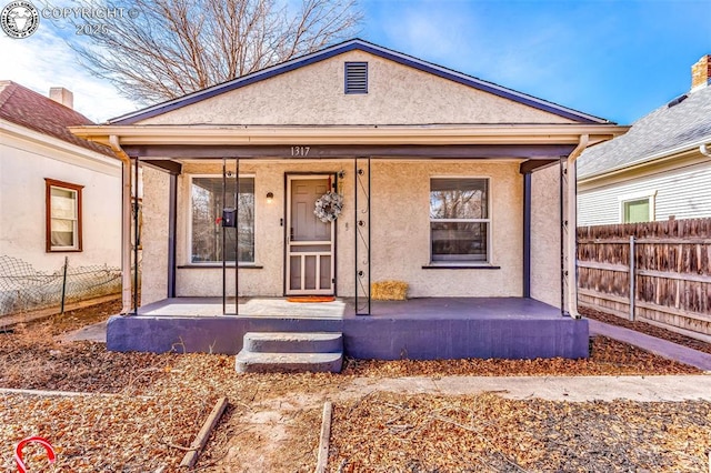 bungalow-style house with covered porch