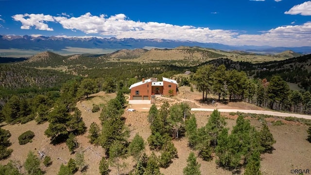 aerial view featuring a mountain view