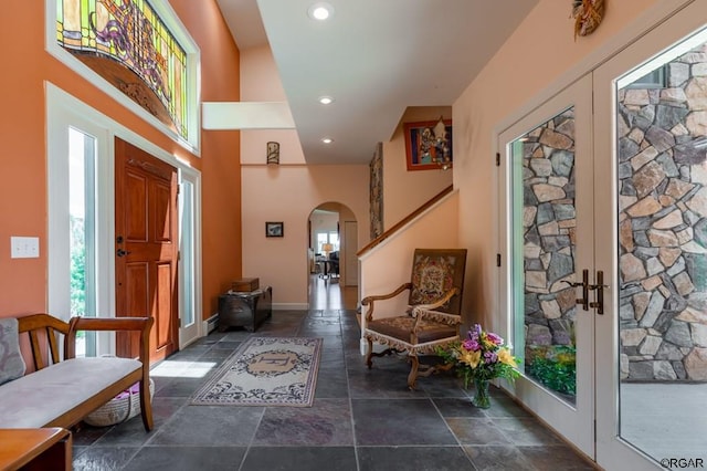 entrance foyer with french doors