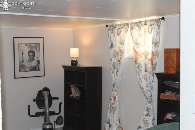 bedroom featuring ornamental molding