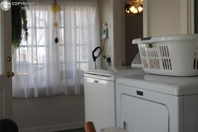 laundry area with washer and dryer and laundry area