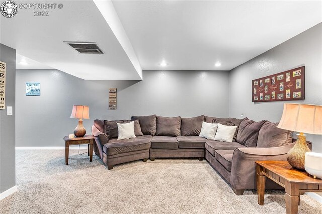 3065 Pear St, Canon City, CO 81212 - living area featuring carpet floors, recessed lighting, and baseboards