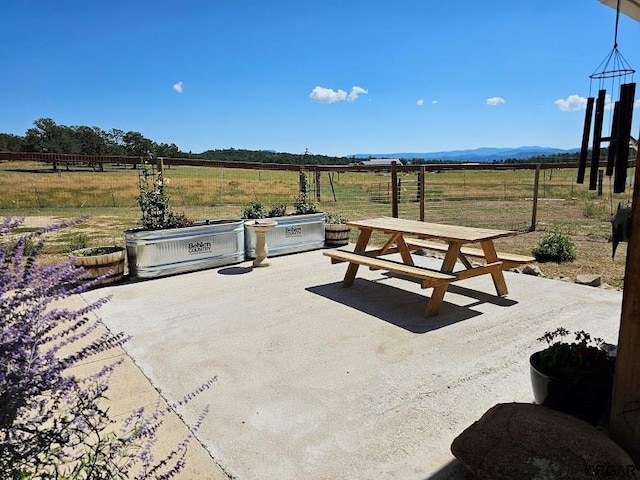 view of patio featuring a rural view