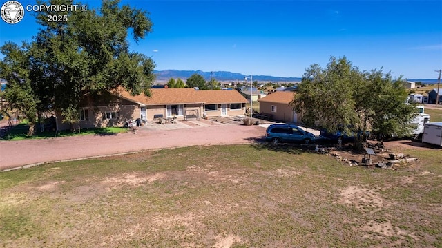 exterior space with a mountain view