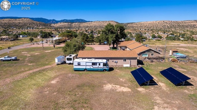 aerial view featuring a mountain view