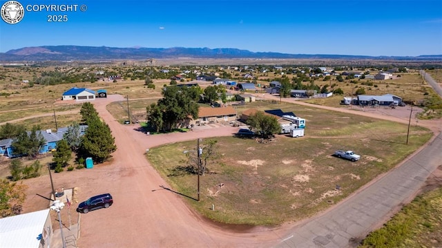 bird's eye view featuring a mountain view