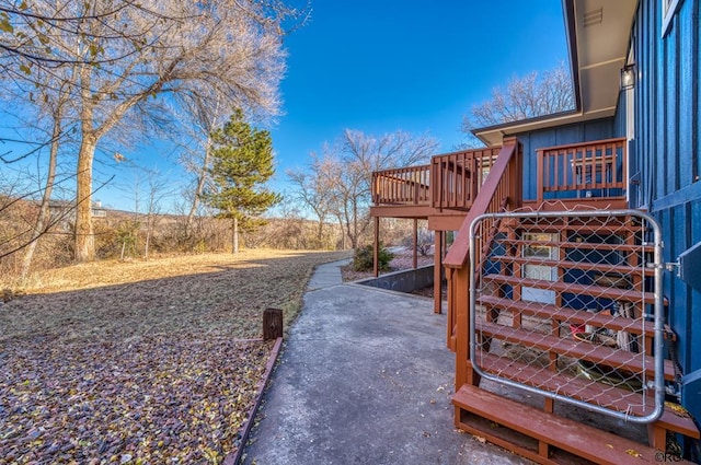 view of yard featuring a deck