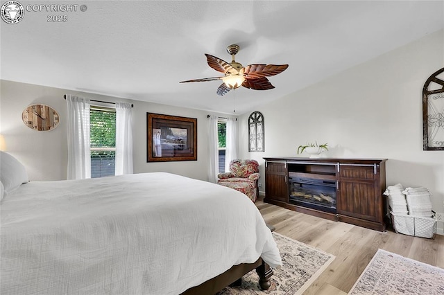 1431 Pine St, Canon City, CO 81212 - bedroom featuring multiple windows, light wood-style floors, and a ceiling fan