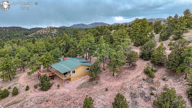 421 Bull Domingo Ln, Westcliffe, CO 81252 - view from above of property featuring mountains and a heavily wooded area