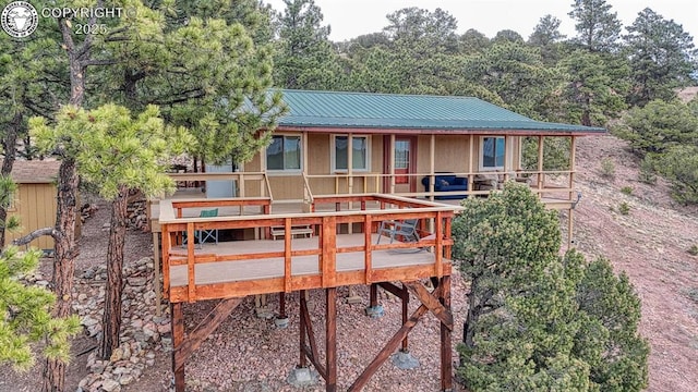 421 Bull Domingo Ln, Westcliffe, CO 81252 - rear view of house featuring a metal roof