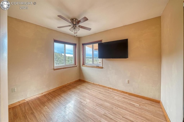421 Bull Domingo Ln, Westcliffe, CO 81252 - empty room featuring light wood-type flooring and a ceiling fan