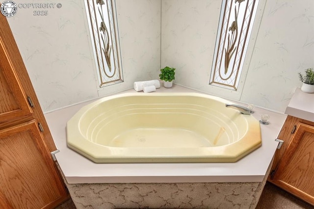 2275 K Path, Cotopaxi, CO 81223 - bathroom view of a garden tub, wallpapered walls, and vanity