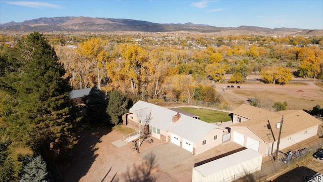 drone / aerial view with a mountain view