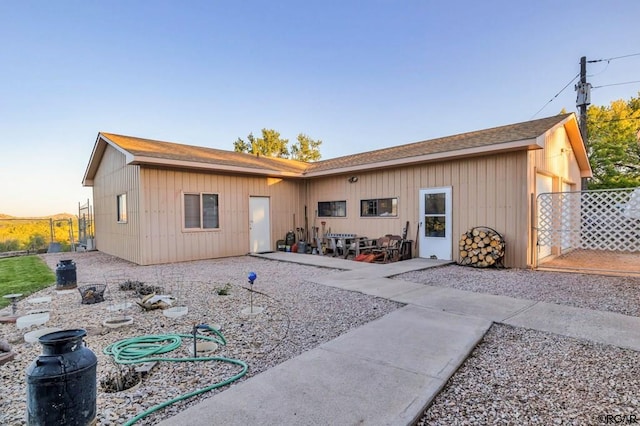 rear view of house with a patio area