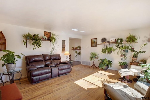 living room featuring light hardwood / wood-style flooring