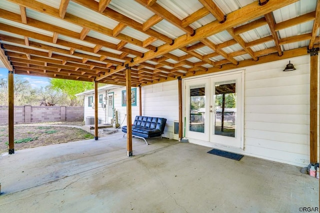 view of patio with french doors