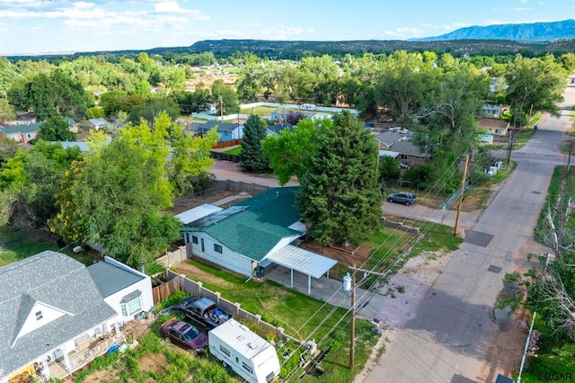 aerial view featuring a mountain view