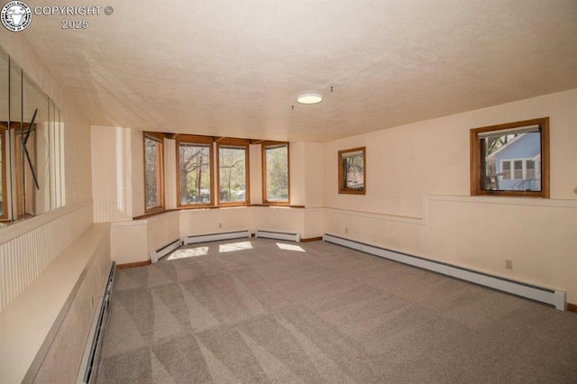 2324 W Willamette Ave, Colorado Springs, CO 80904 - carpeted empty room with a textured ceiling and a baseboard heating unit