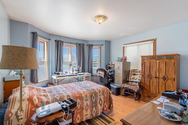 bedroom with wood-type flooring