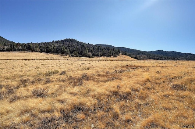 mountain view featuring a rural view