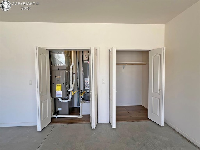 interior space featuring water heater