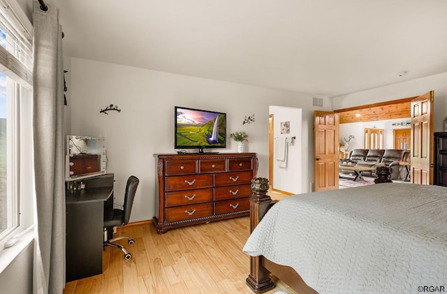 bedroom featuring light hardwood / wood-style flooring