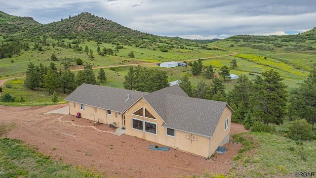 bird's eye view featuring a mountain view