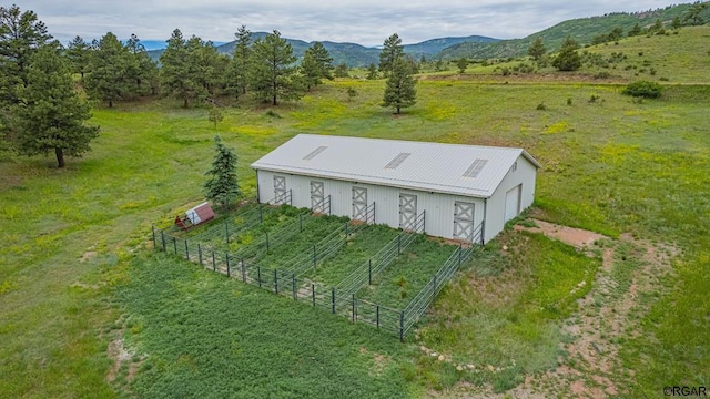 exterior space featuring a mountain view and a rural view