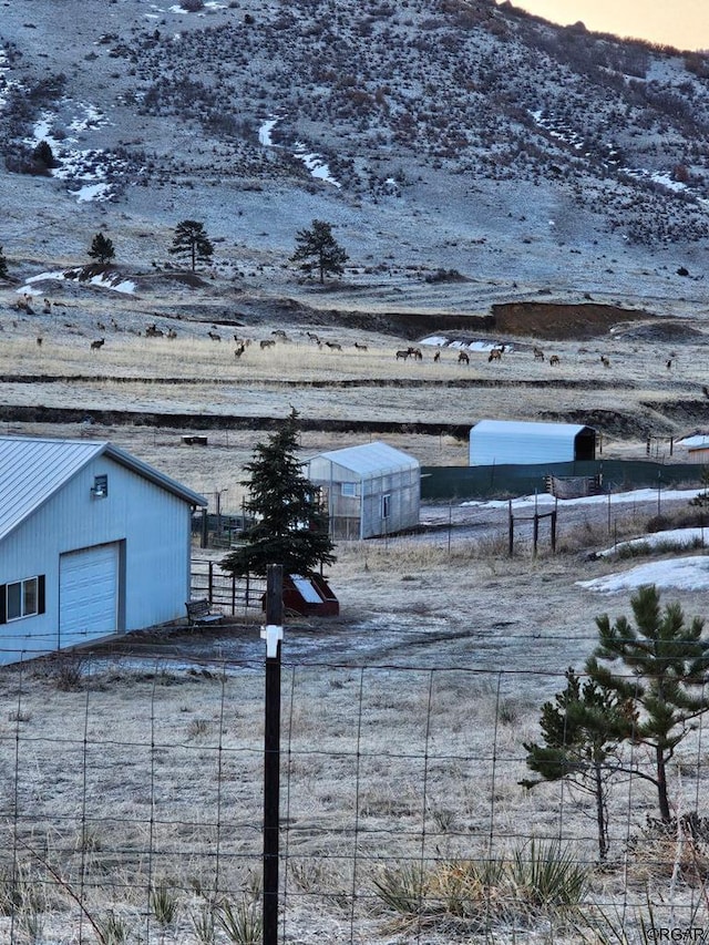 exterior details featuring a mountain view