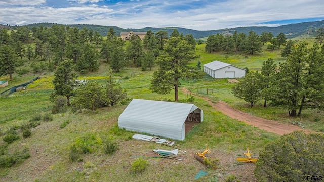 bird's eye view featuring a mountain view