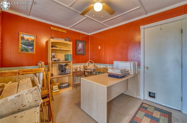 575 Wykagyl Rd, Westcliffe, CO 81252 - office space featuring concrete floors and a ceiling fan