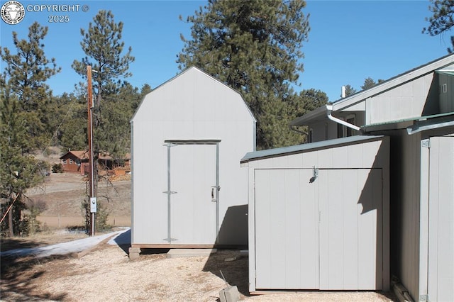 view of shed