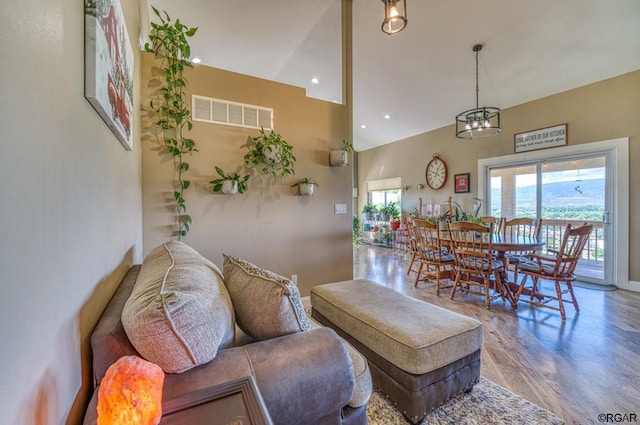 living room featuring hardwood / wood-style floors