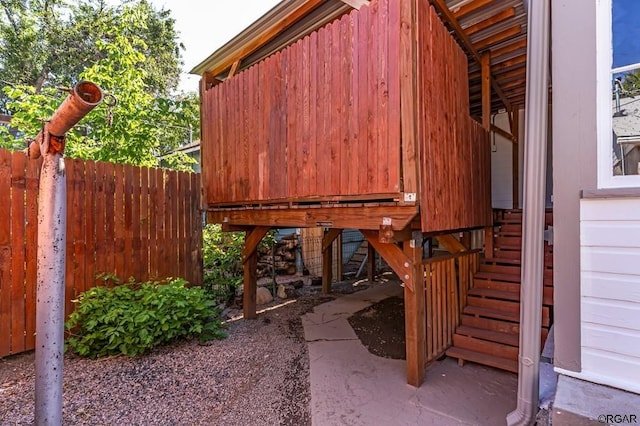 view of patio / terrace featuring fence