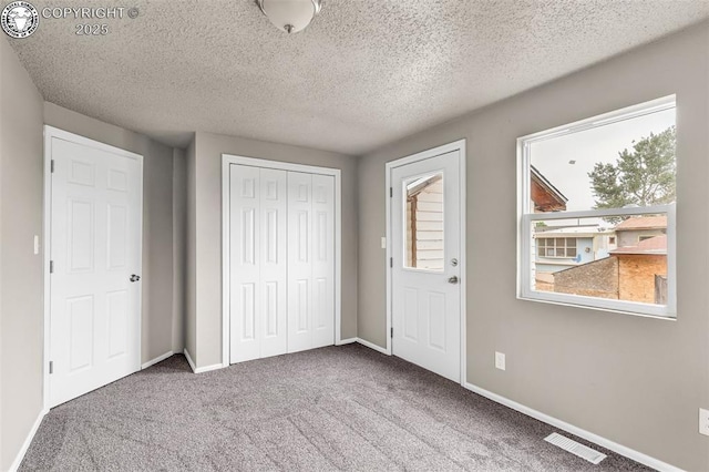 20 N Wilmont Cir, Williamsburg, CO 81226 - unfurnished bedroom with carpet flooring, a textured ceiling, a closet, and baseboards