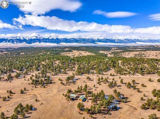 bird's eye view featuring a mountain view