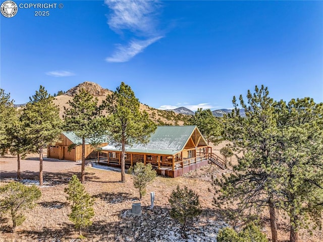 exterior space with a mountain view