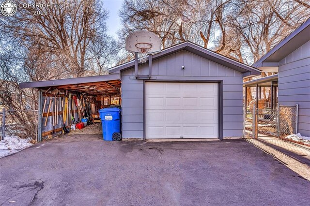 view of garage