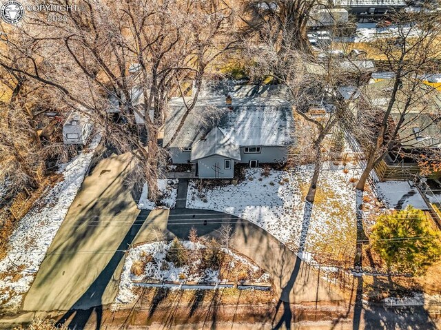 view of snowy aerial view