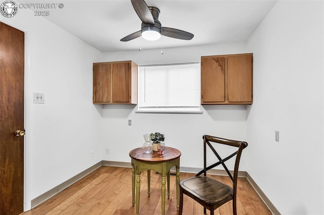 1035 Ohio Ave, Canon City, CO 81212 - dining room featuring light wood-type flooring and a ceiling fan
