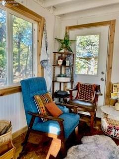 sitting room featuring wood finished floors