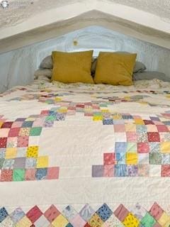 bedroom with a textured ceiling