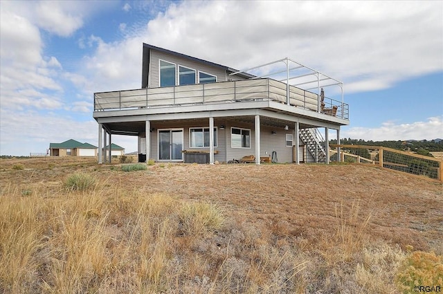 exterior space featuring a wooden deck