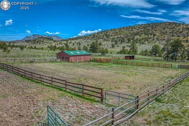 mountain view with a rural view