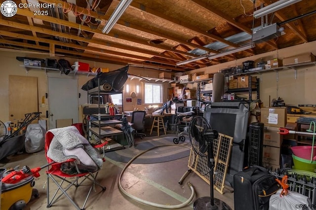 interior space with a garage