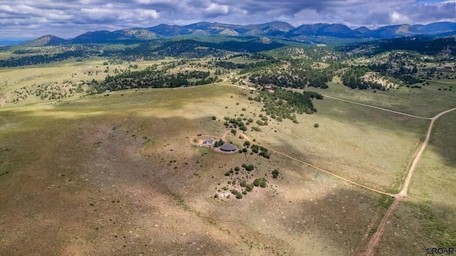 bird's eye view featuring a mountain view