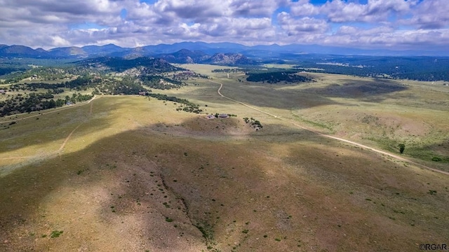 bird's eye view with a mountain view