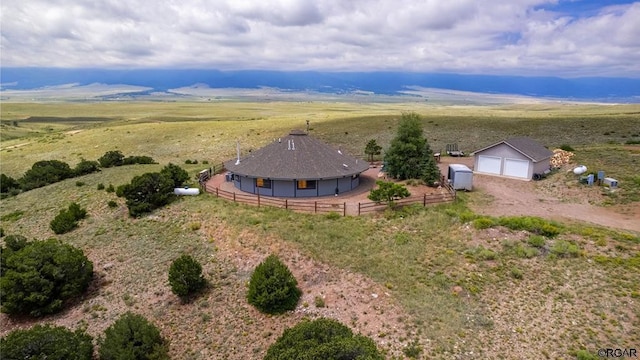 bird's eye view with a rural view