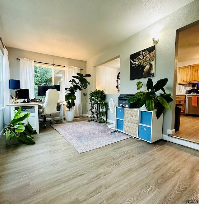 interior space with light wood-type flooring