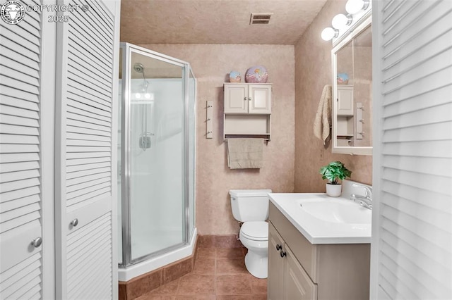 925 2nd St, Penrose, CO 81240 - full bathroom featuring a closet, vanity, tile patterned flooring, and a shower stall